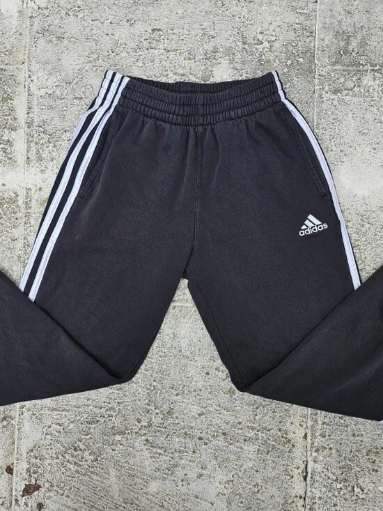 adidas Other - Adidas Boys Pant Black Joggar Trouser Sport Athletic White Stripes Size